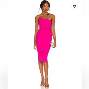 Nookie - Lust One Shoulder Dress Neon Pink - XS